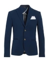 Grey Daniele Alessandrini Man Blazer Navy Size 38 Cotton, Polyamide, Elastane In Navy Blue