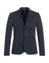 Grey Daniele Alessandrini Man Blazer Navy Size 36 Polyester, Viscose, Elastane In Navy Blue