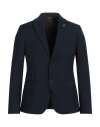 Grey Daniele Alessandrini Man Blazer Navy Blue Size 38 Polyester, Viscose, Elastane In Navy Blue