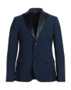 Grey Daniele Alessandrini Man Blazer Blue Size 40 Polyester, Viscose, Elastane In Navy Blue