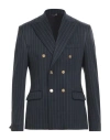 Grey Daniele Alessandrini Man Blazer Navy Size 38 Polyester, Viscose, Elastane In Navy Blue