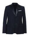 Grey Daniele Alessandrini Man Blazer Navy Size 40 Polyester, Viscose, Elastane In Navy Blue