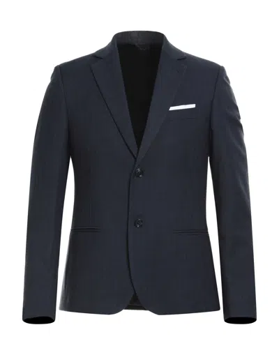 Grey Daniele Alessandrini Suit Jackets In Navy Blue