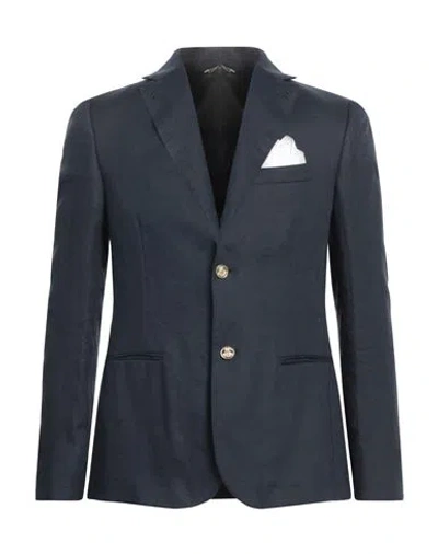 Grey Daniele Alessandrini Man Blazer Navy Size 44 Linen