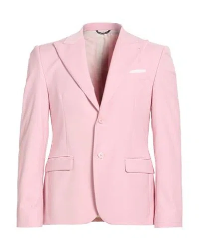 GREY DANIELE ALESSANDRINI GREY DANIELE ALESSANDRINI MAN BLAZER PINK SIZE 38 POLYESTER, VISCOSE, ELASTANE
