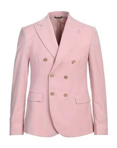 Grey Daniele Alessandrini Man Blazer Pink Size 38 Polyester, Viscose, Elastane