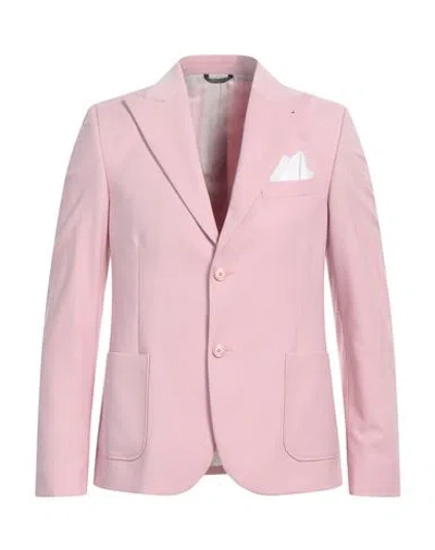 Grey Daniele Alessandrini Man Blazer Pink Size 44 Polyester, Viscose, Elastane