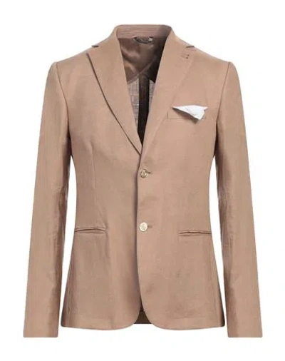 Grey Daniele Alessandrini Man Blazer Sand Size 42 Linen In Beige
