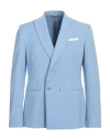 Grey Daniele Alessandrini Man Blazer Sky Blue Size 40 Polyester, Viscose, Elastane