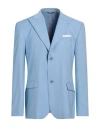 Grey Daniele Alessandrini Man Blazer Sky Blue Size 46 Polyester, Viscose, Elastane In Blue