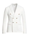 Grey Daniele Alessandrini Man Blazer White Size 36 Polyester, Elastane In White