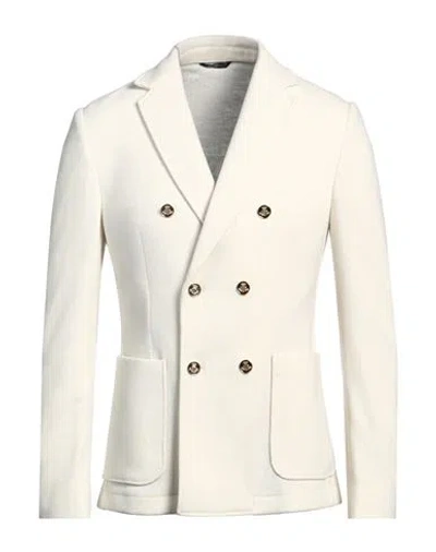 Grey Daniele Alessandrini Man Blazer White Size 42 Polyester, Acrylic, Viscose