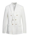 Grey Daniele Alessandrini Man Blazer White Size 44 Polyester, Elastane