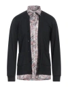 Grey Daniele Alessandrini Man Cardigan Black Size L Polyester, Viscose, Elastane
