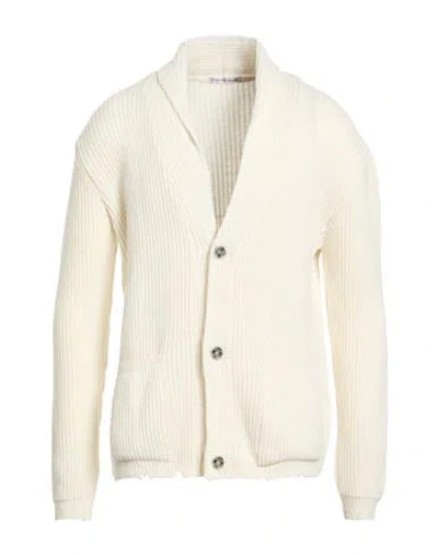 Grey Daniele Alessandrini Man Cardigan Ivory Size 40 Wool, Acrylic In White