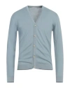 Grey Daniele Alessandrini Man Cardigan Light Blue Size 40 Cotton