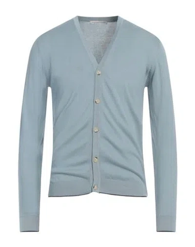 Grey Daniele Alessandrini Man Cardigan Light Blue Size 40 Cotton