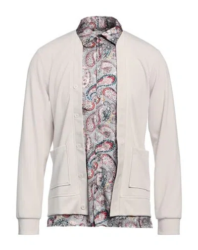 Grey Daniele Alessandrini Man Cardigan Light Grey Size M Polyester, Viscose, Elastane