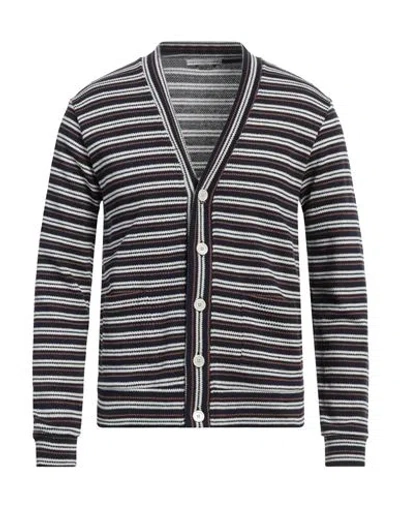 Grey Daniele Alessandrini Man Cardigan Midnight Blue Size M Cotton, Polyester