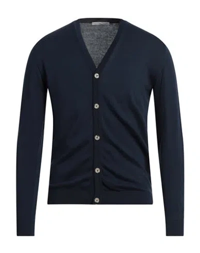 Grey Daniele Alessandrini Man Cardigan Navy Size 40 Cotton In Navy