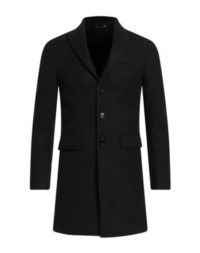 Grey Daniele Alessandrini Man Coat Black Size 34 Polyester