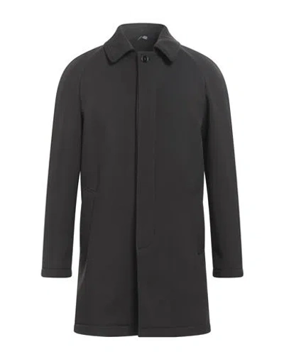 Grey Daniele Alessandrini Man Coat Black Size 36 Polyester, Elastane