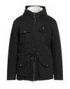 Grey Daniele Alessandrini Man Coat Black Size 42 Cotton, Elastane