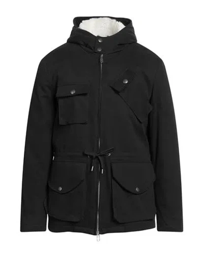 Grey Daniele Alessandrini Man Coat Black Size 42 Cotton, Elastane