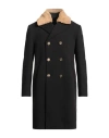 Grey Daniele Alessandrini Man Coat Black Size 42 Polyester In Black