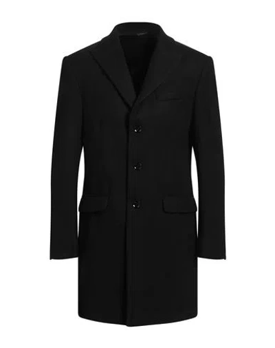 Grey Daniele Alessandrini Man Coat Black Size 42 Polyester, Acrylic, Wool