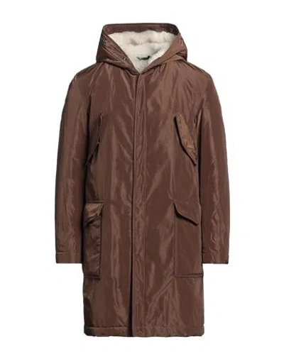 Grey Daniele Alessandrini Man Coat Brown Size 38 Polyester