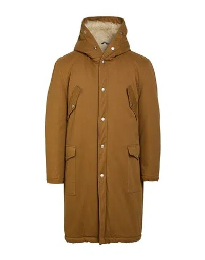 Grey Daniele Alessandrini Man Coat Camel Size 42 Cotton, Elastane, Polyester, Acetate, Viscose In Brown
