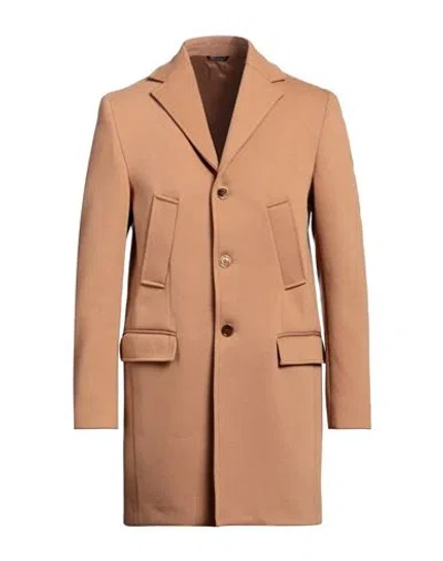 Grey Daniele Alessandrini Man Coat Camel Size 44 Polyester In Beige