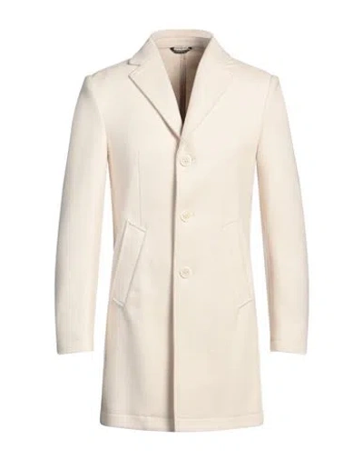 Grey Daniele Alessandrini Man Coat Cream Size 36 Polyester, Acrylic, Wool In White