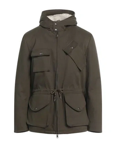 GREY DANIELE ALESSANDRINI GREY DANIELE ALESSANDRINI MAN COAT MILITARY GREEN SIZE 40 COTTON, ELASTANE