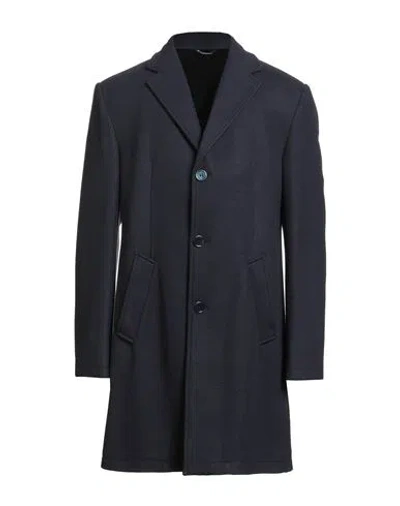 Grey Daniele Alessandrini Man Coat Navy Size 44 Polyester, Acrylic, Wool