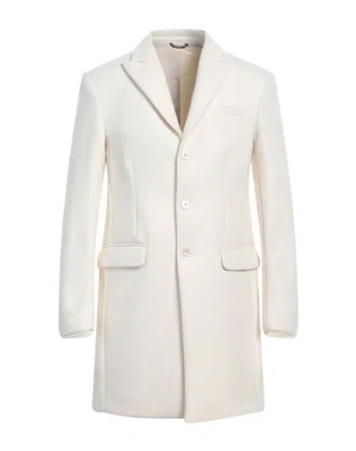 Grey Daniele Alessandrini Man Coat Off White Size 38 Polyester In Off White