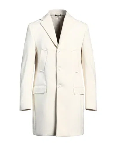 Grey Daniele Alessandrini Man Coat Off White Size 40 Polyester