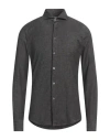 Grey Daniele Alessandrini Man Denim Shirt Charcoal Size 15 ¾ Cotton, Elastane In Grey
