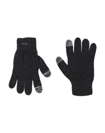 Grey Daniele Alessandrini Man Gloves Charcoal Size Onesize Wool, Polyamide, Viscose, Cashmere
