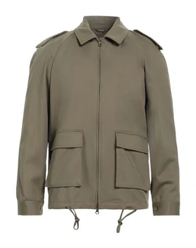 Grey Daniele Alessandrini Man Jacket Military Green Size 40 Cotton, Polyamide, Elastane
