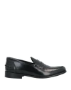 Grey Daniele Alessandrini Man Loafers Black Size 8 Soft Leather