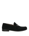 Grey Daniele Alessandrini Man Loafers Black Size 6 Leather