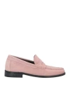 Grey Daniele Alessandrini Man Loafers Pastel Pink Size 7 Leather