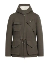 Grey Daniele Alessandrini Man Overcoat & Trench Coat Military Green Size 40 Cotton, Elastane