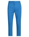 Grey Daniele Alessandrini Man Pants Bright Blue Size 34 Linen, Viscose