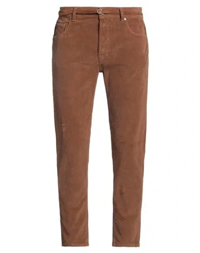 Grey Daniele Alessandrini Man Pants Brown Size 32 Cotton, Elastane