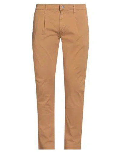 GREY DANIELE ALESSANDRINI GREY DANIELE ALESSANDRINI MAN PANTS CAMEL SIZE 31 COTTON, ELASTANE