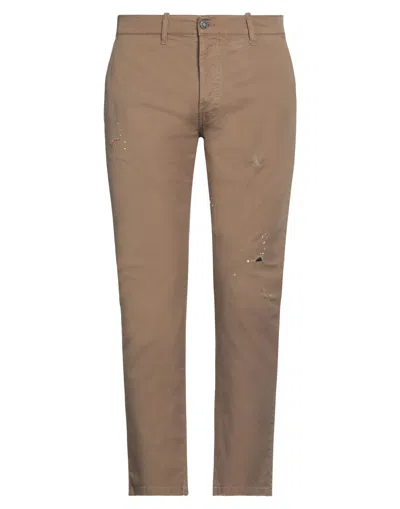 Grey Daniele Alessandrini Man Pants Camel Size 38 Cotton, Elastane In Beige