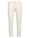 Grey Daniele Alessandrini Man Pants Cream Size 30 Organic Cotton, Elastane In White
